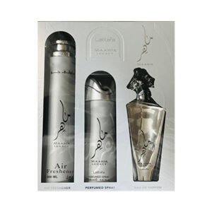 Maahir Legacy Silver By Lattafa EDP Gift Set for Unisex